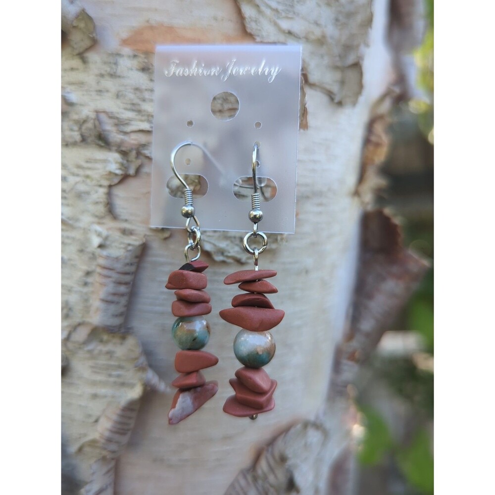 Red Jasper Chipped Bead Earrings